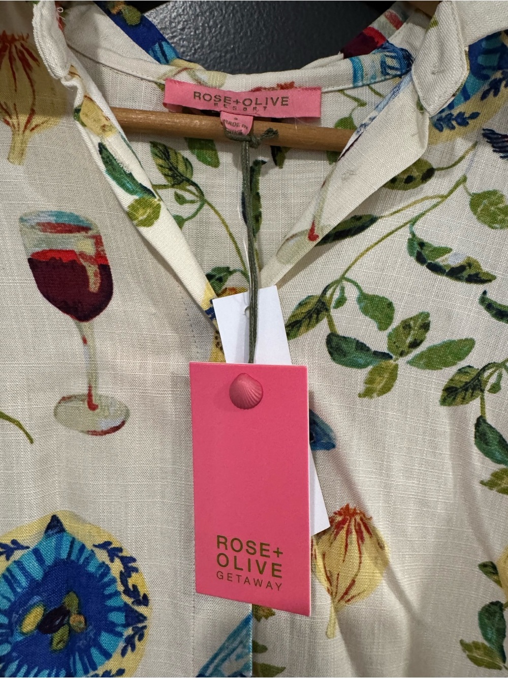 Rose + Olive Resort Printed Two-Piece Lounge Set - Cream Multicolor - Picture 5 of 13